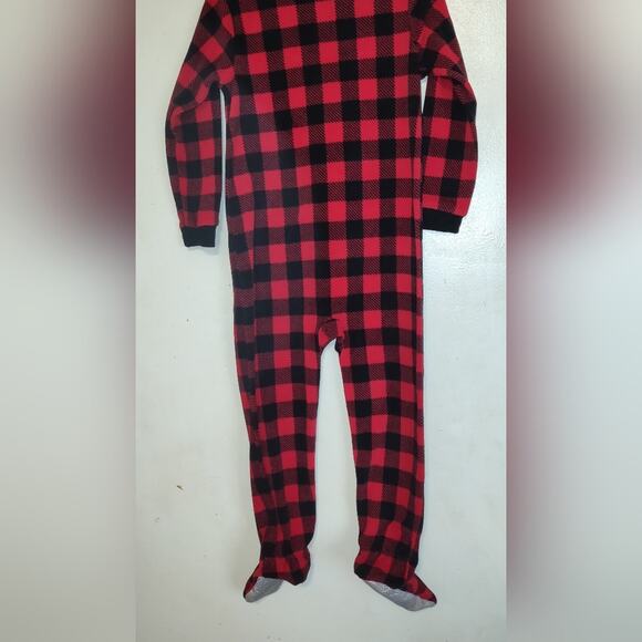 Carter's Footed Footie Pajamas RED BLACK BUFFALO PLAID Polar Bear Lumberjack 5 - Picture 8 of 15